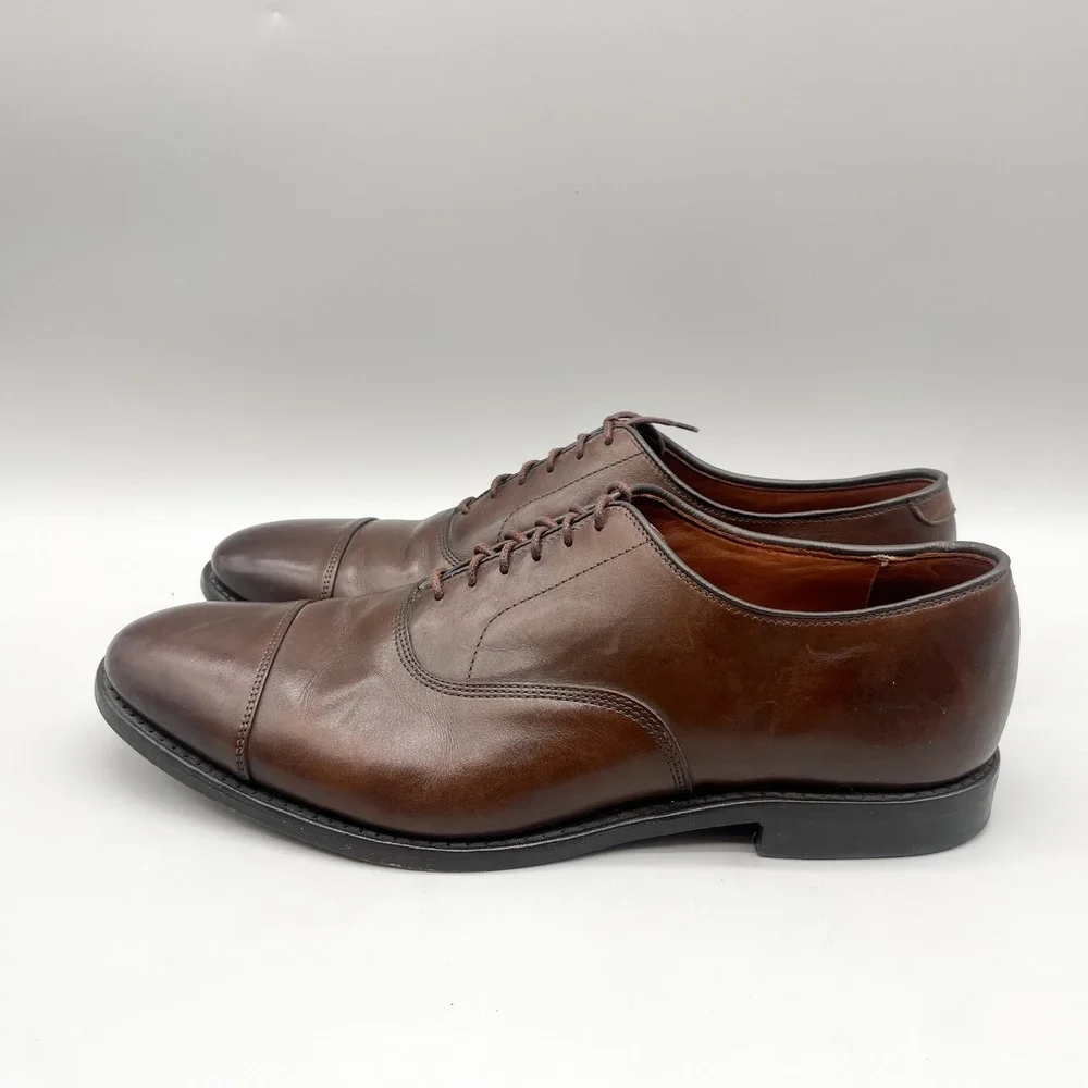 Allen Edmonds Mens 12D Park Avenue Oxford Shoes Dark Brown Leather Cap Toe